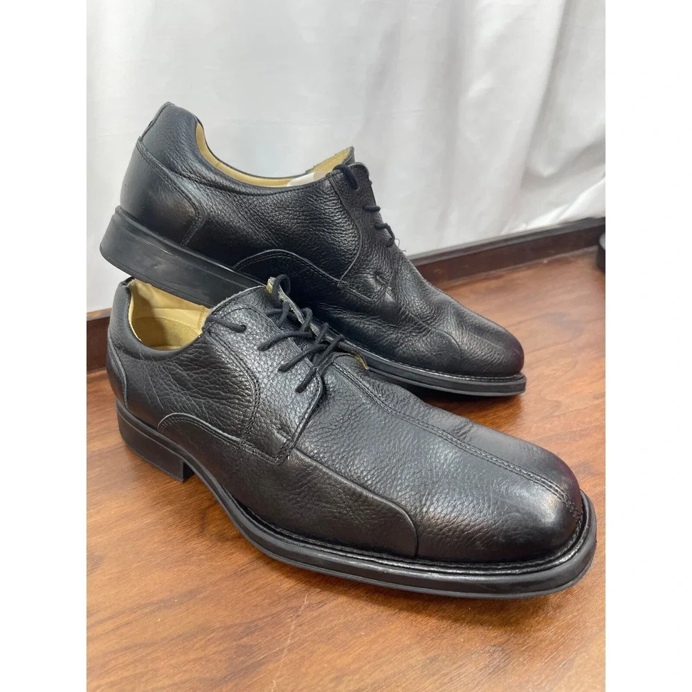 Men's Belvedere Baybridge Oxfords Sz 13 D Black Lace Dress Shoes Pebble Leather